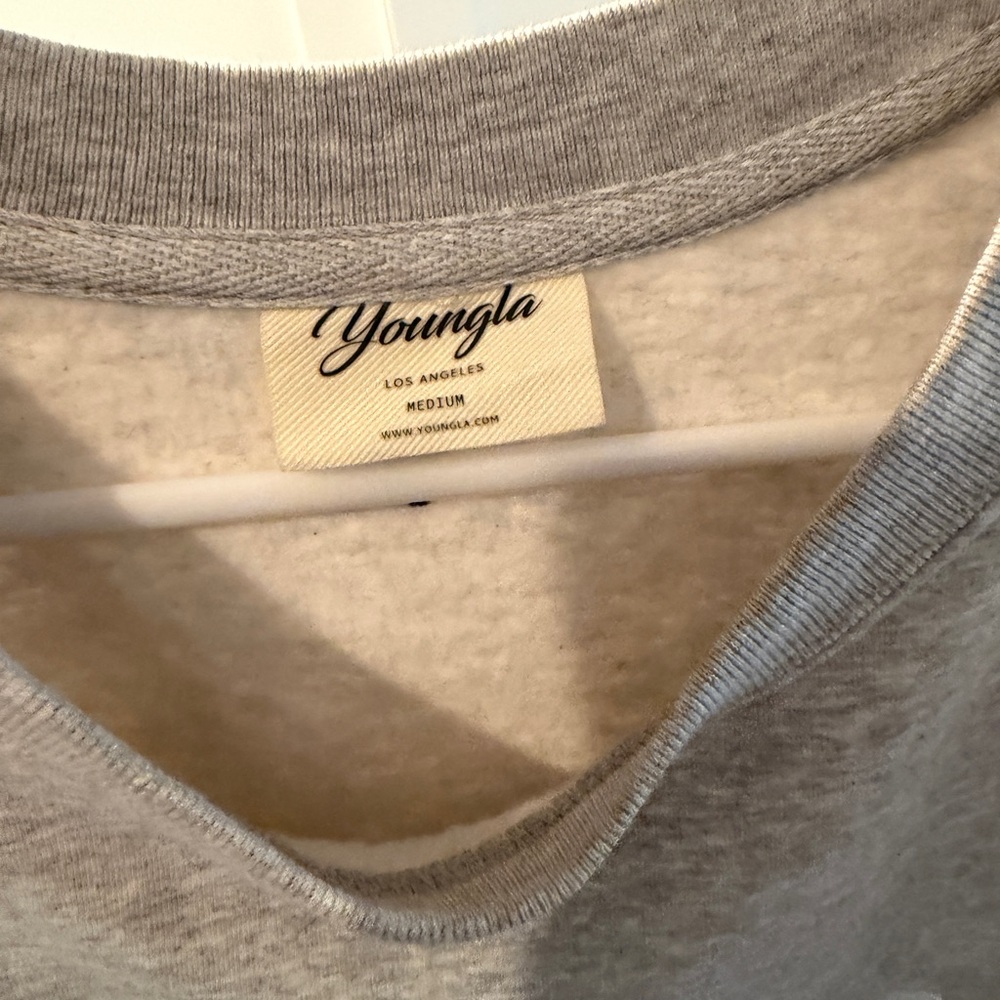 YoungLA Women's Light Gray V-Neck Sweater